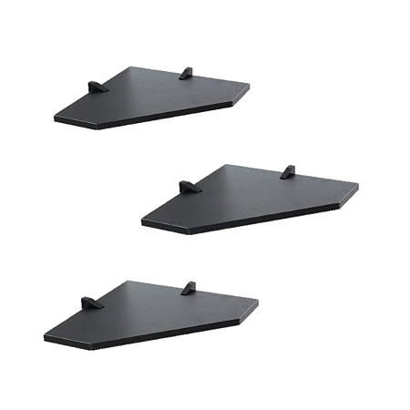 Kit 3 Prateleiras De Canto 30x30 Black Com Suportes