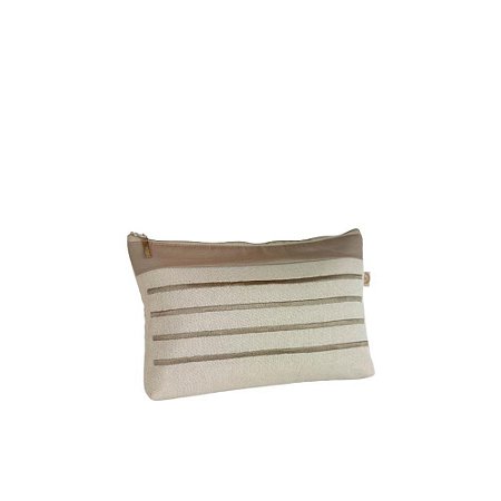 Necessaire M -Linho Bordado Listra