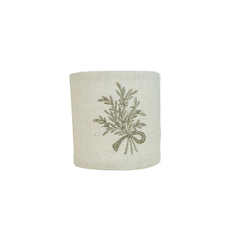Porta Papel Higiênico Velcro Bordado - Coleção Linho