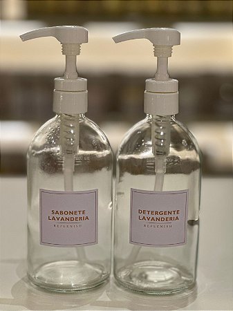 03 Unid - Kit Dispenser 500ml - Lavanderia