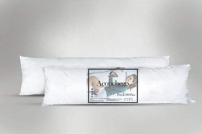 Travesseiro de Corpo Aconchego 90cm x 38cm 2 Peças Branco