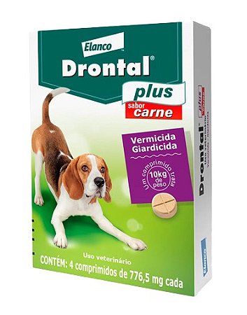 Vermífugo Drontal Plus para Cães 10 Kg - 4 Comprimidos
