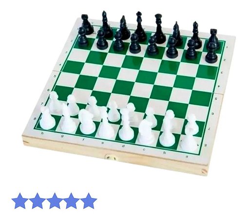 Jogo de Xadrez Madeira 32 pçs Tabuleiro Dobrável Estojo Padrão Escolar  26x26 cm Oficial Raciocínio Lógico - Erafull