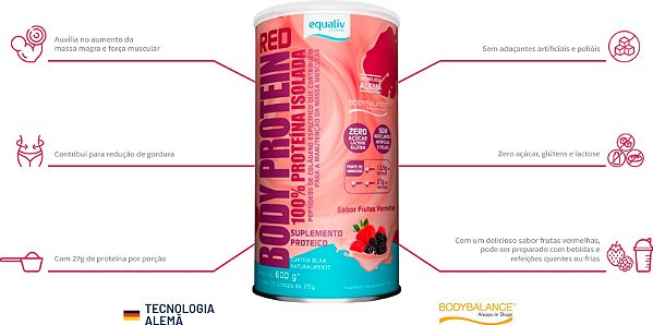 Equaliv Body Protein 100% Proteina Isolada Morango- 600g