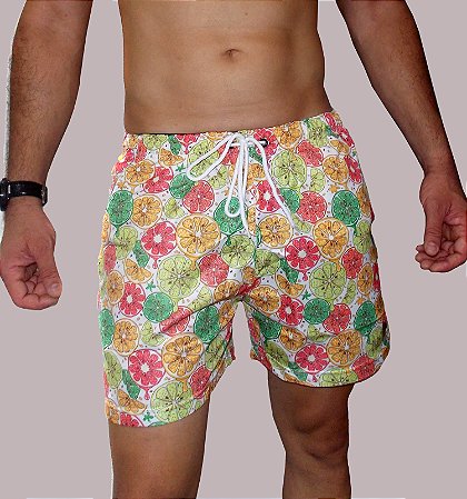 Short Tactel Masculino modelo frutas citricas