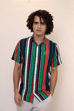 Camisa  de botão masculinas em viscose - Epsilon Eridani