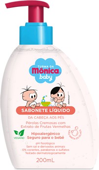 Sabonete Líquido Frutas Vermelhas Mônica Baby 200 ml