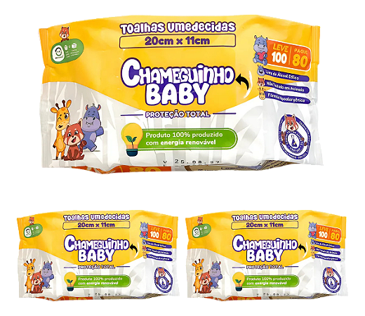 Toalha Umedecida Chameguinho Baby C/100