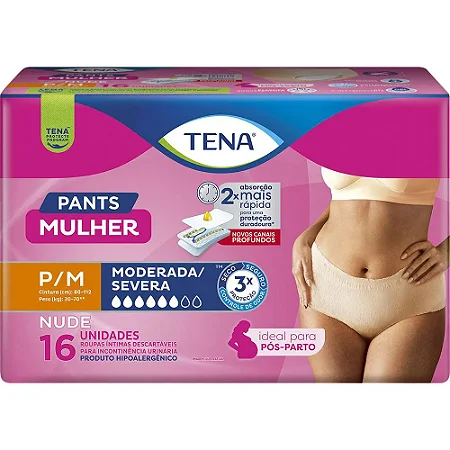 Roupa Íntima Tena Pants Mulher Nude com 16 Unidades