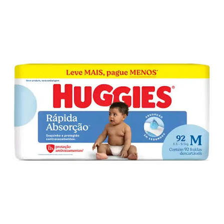 Fralda infantil Huggies Rápida Absorção Hiper