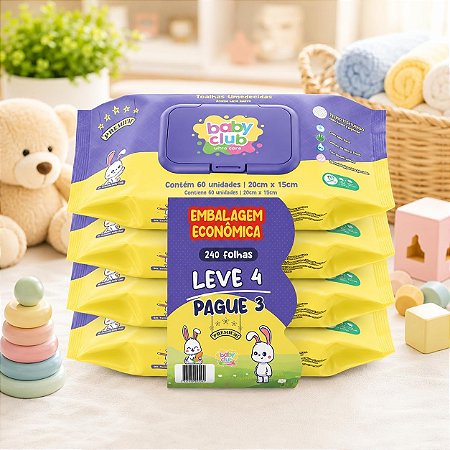 Promopack Lenço Umedecido Baby Club Premium C/60x4=240 Unidades
