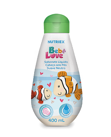 Sabonete Liquido Cabeça aos Pés Suave Neutro Bebê Love 400ml