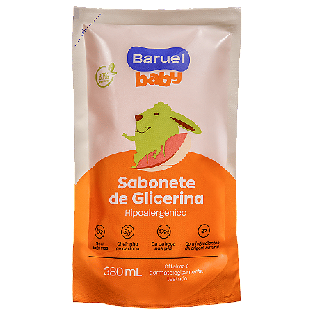 Sabonete Infantil Líquido Glicerina Refil 380ml Baruel Baby