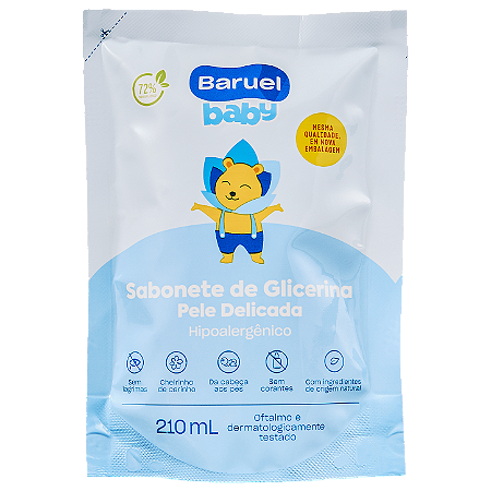 Sabonete Infantil Líquido Pele Delicada Refil 210ml Baruel Baby