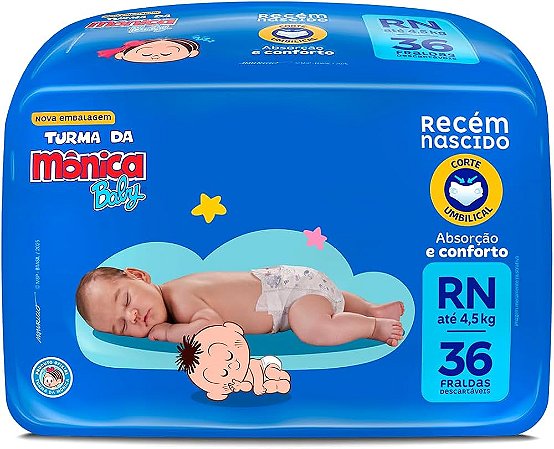 Fralda Turma Da Mônica Baby RN/36