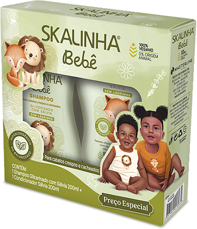 Kit Skalinha Bebê Shampoo E Condicionador Sálvia 200ml