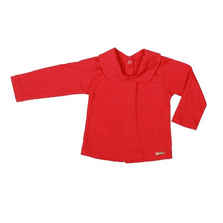 BLUSA BEBÊ VERMELHA GOLA REDONDA