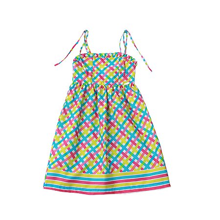 VESTIDO ESTAMPA XADREZ COLORIDO
