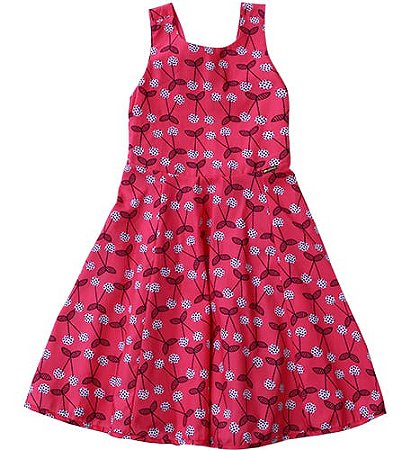 VESTIDO ESTAMPA CEREJA COM POÁ