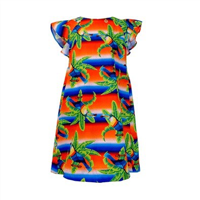 VESTIDO ESTAMPA PÁSSAROS TROPICAIS