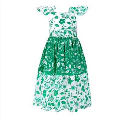VESTIDO ESTAMPA FLORES BORDADAS DUAS CORES