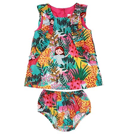 VESTIDO BEBÊ ESTAMPA CADÊ MARICOTA