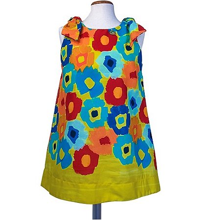 VESTIDO BEBÊ ESTAMPA BARRADO FLORES