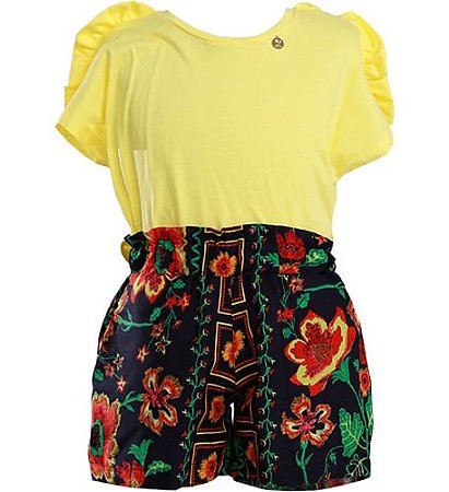 CONJUNTO ESTAMPA FLORES MATIZADAS
