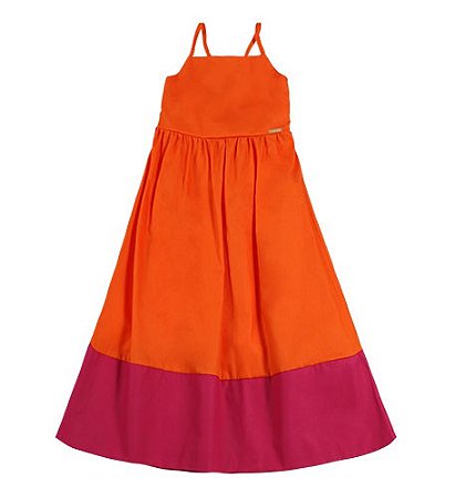 VESTIDO LARANJA E PINK