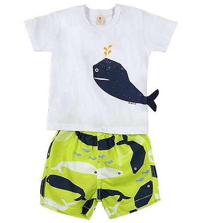 CONJUNTO BEBÊ ESTAMPA BALEIAS