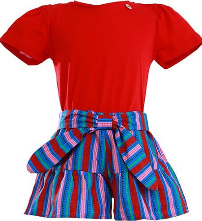 CONJUNTO ESTAMPA LISTRAS BORDADAS