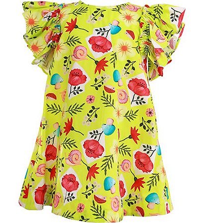 VESTIDO ESTAMPA FLORES E BICHINHOS