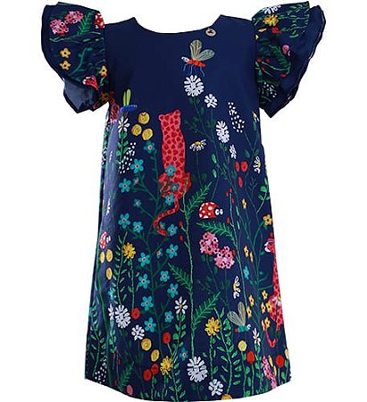 VESTIDO ESTAMPA JARDIM BORDADO