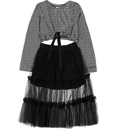 CONJUNTO CROPPED E SAIA DE TULE