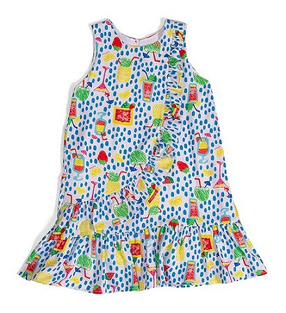 VESTIDO ESTAMPADO COM BABADO