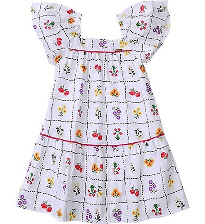 VESTIDO ESTAMPA QUADRINHOS FLORES DO CAMPO