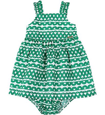 VESTIDO BEBÊ ESTAMPA GUIPIR VERDE