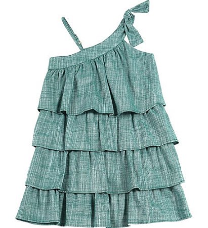 VESTIDO UM OMBRO SÓ VERDE