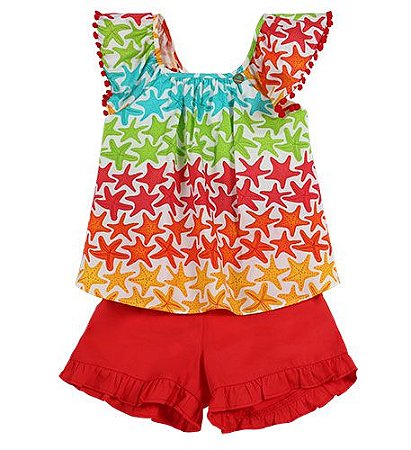 CONJUNTO ESTAMPA ESTRELAS MULTICORES