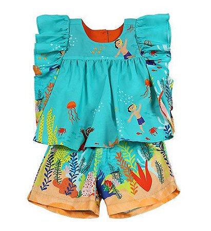 CONJUNTO ESTAMPA FUNDO DO MAR