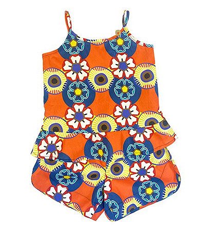 CONJUNTO ESTAMPA AQUARELA DE FLORES