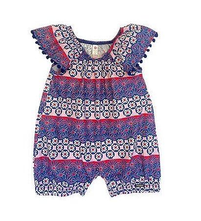 MACACÃO BEBÊ ESTAMPA FESTA DAS FLORES