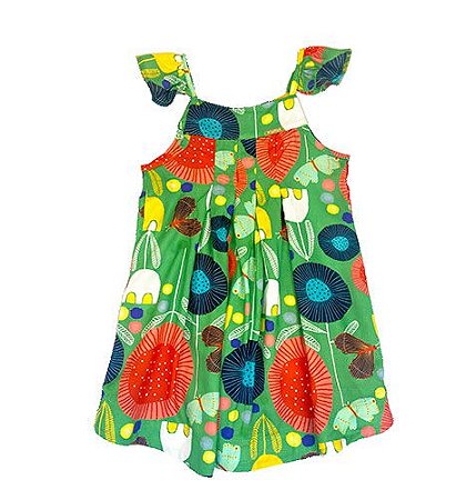 VESTIDO ESTAMPA DESENHANDO MEU JARDIM VERDE