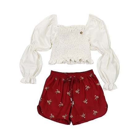 CONJUNTO ESTAMPA PASSARO PRECOCE