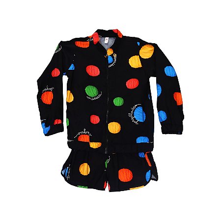CONJUNTO ESTAMPA POÁS BORDADOS COLORIDOS