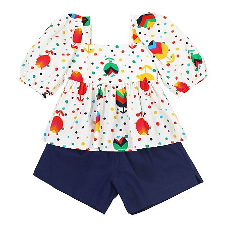 CONJUNTO ESTAMPA TULIPAS BAILARINAS