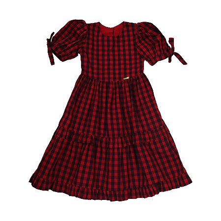 VESTIDO XADREZ VERMELHO