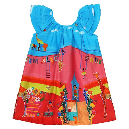 VESTIDO ESTAMPA ONDE TEM ALEGRIA