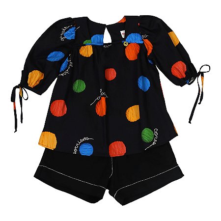CONJUNTO ESTAMPA POÁS BORDADOS COLORIDOS