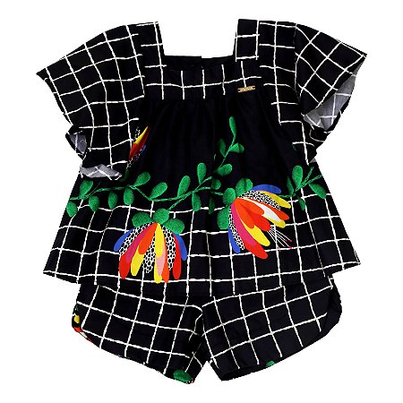CONJUNTO ESTAMPA FLORES PATCHWORK